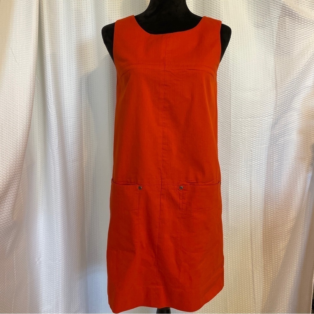 J. Crew cotton blend orange sleeveless sheath dress size 2 - Picture 1 of 5